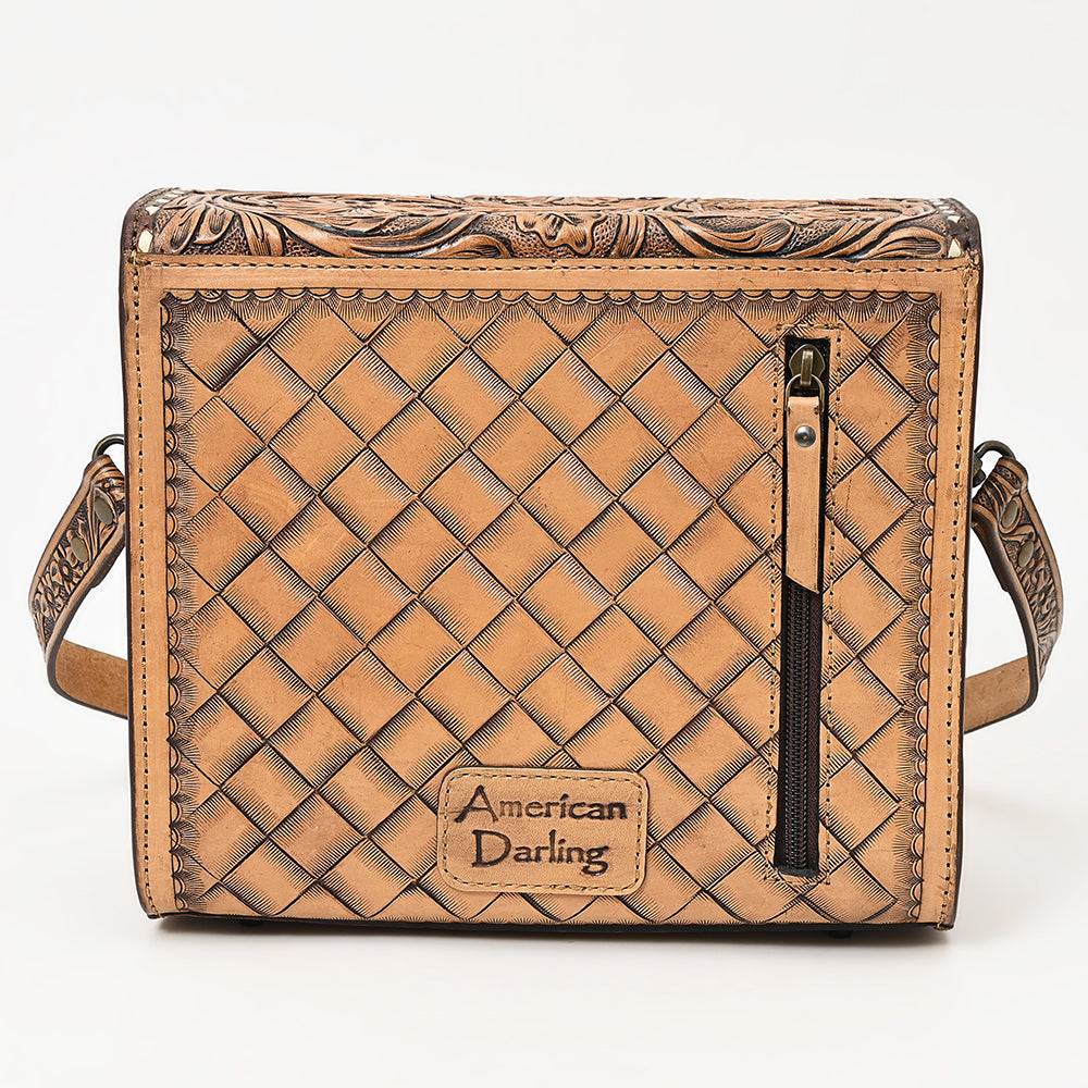 American Darling Hand-Tooled Genuine Leather Briefcase