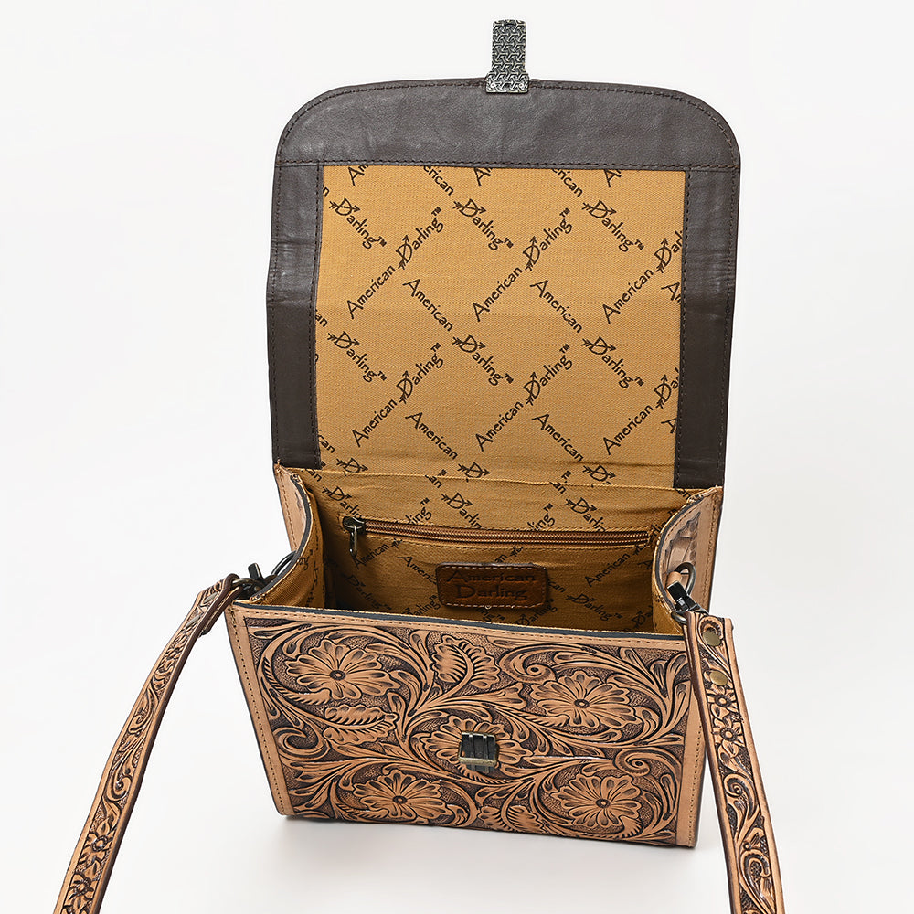 American Darling Hand-Tooled Genuine Leather Briefcase
