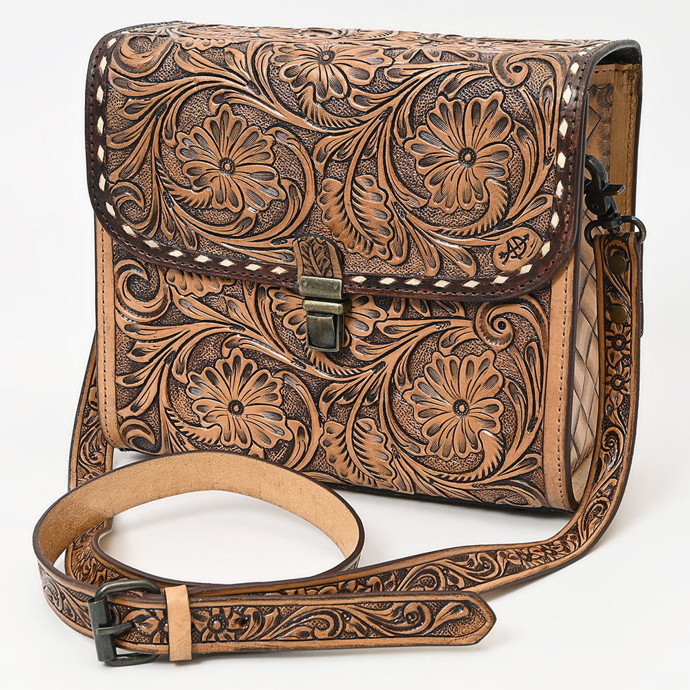 American Darling Hand-Tooled Genuine Leather Briefcase