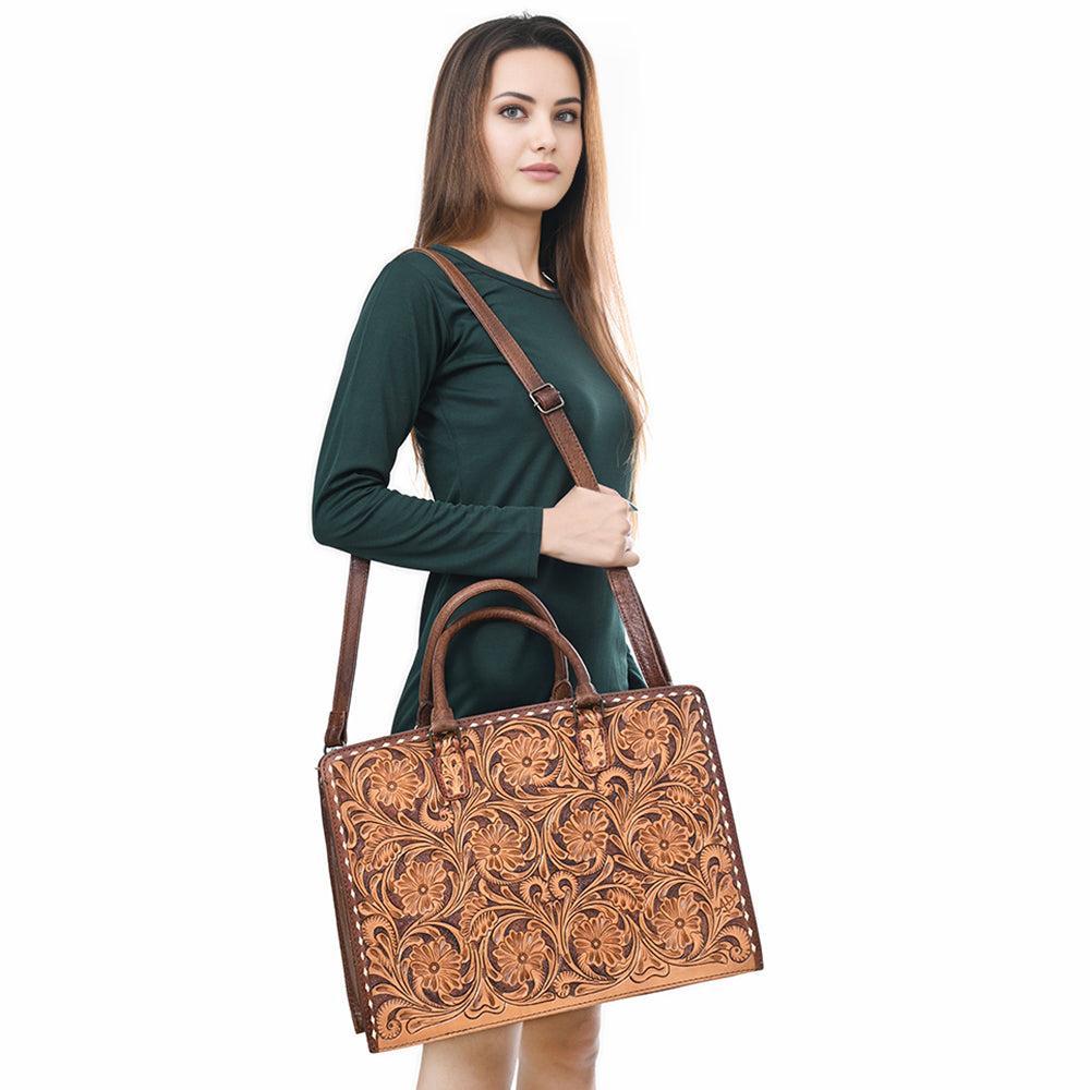 American Darling Hand-Tooled Genuine Leather Crossbody Bag