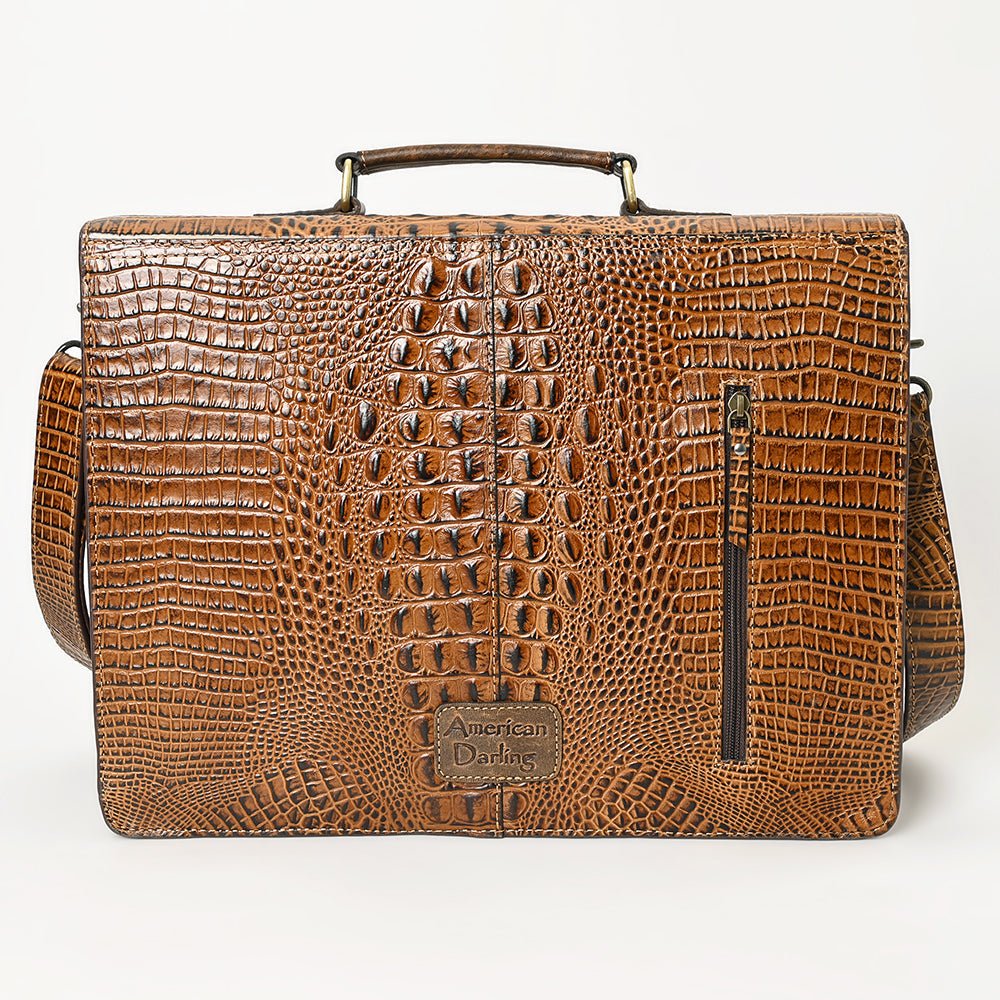 American Darling Crocodile Embossed Genuine Leather Crossbody Bag