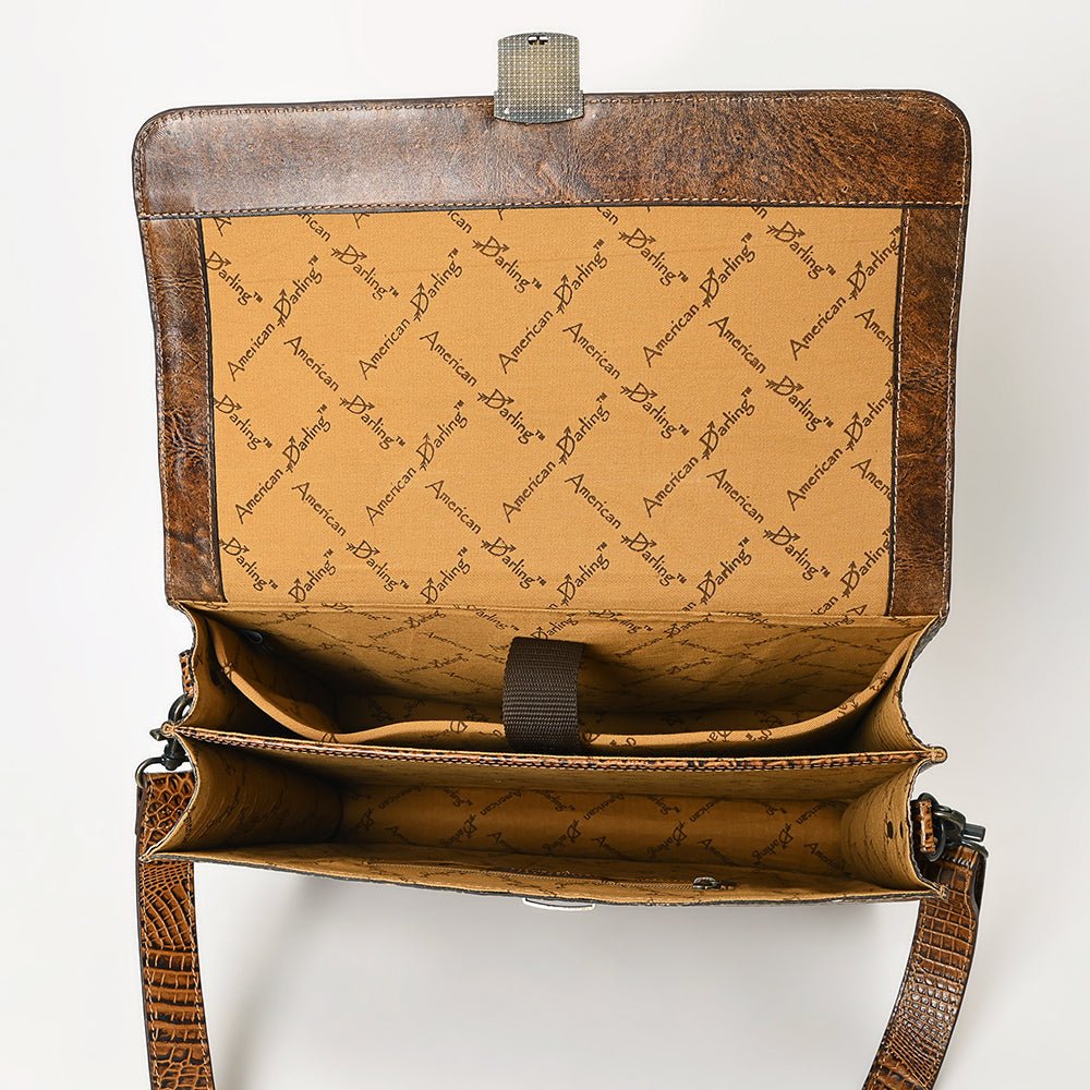 American Darling Crocodile Embossed Genuine Leather Crossbody Bag