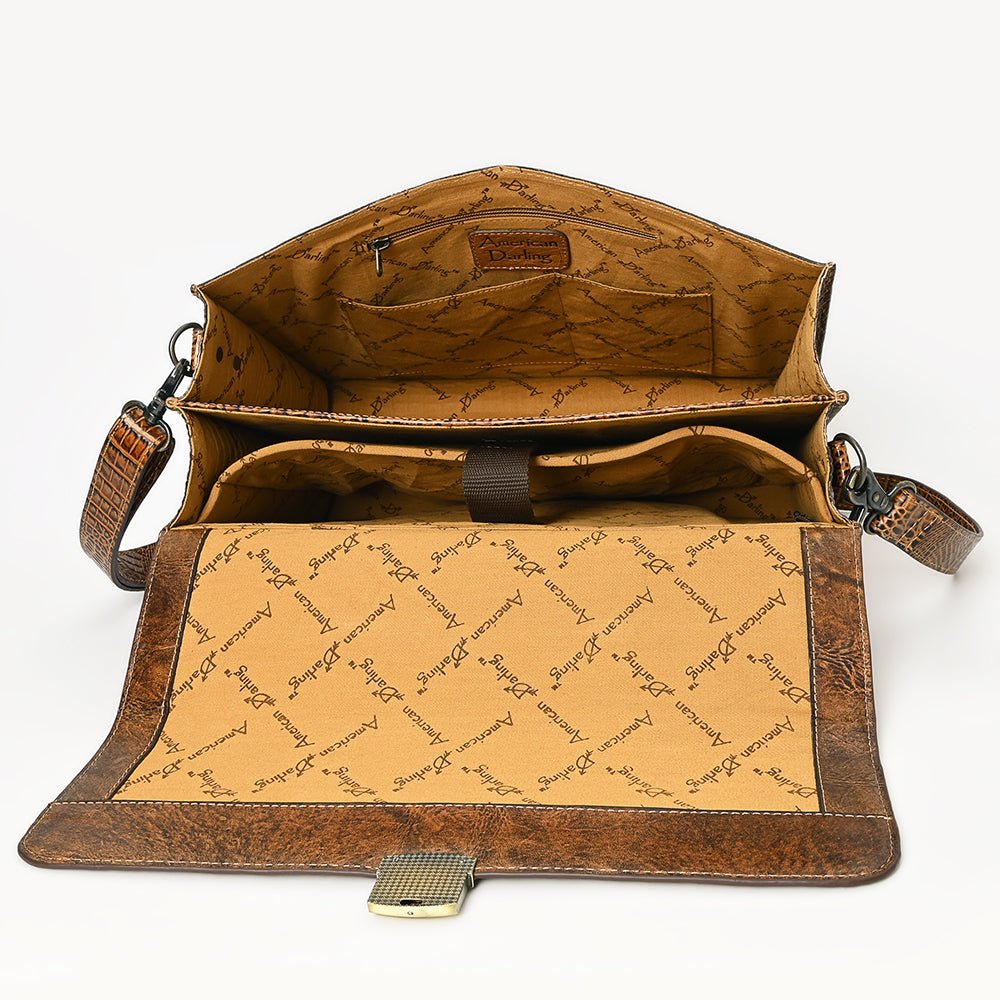 American Darling Crocodile Embossed Genuine Leather Crossbody Bag