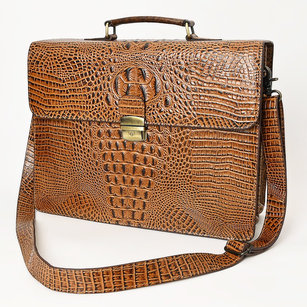 American Darling Crocodile Embossed Genuine Leather Crossbody Bag