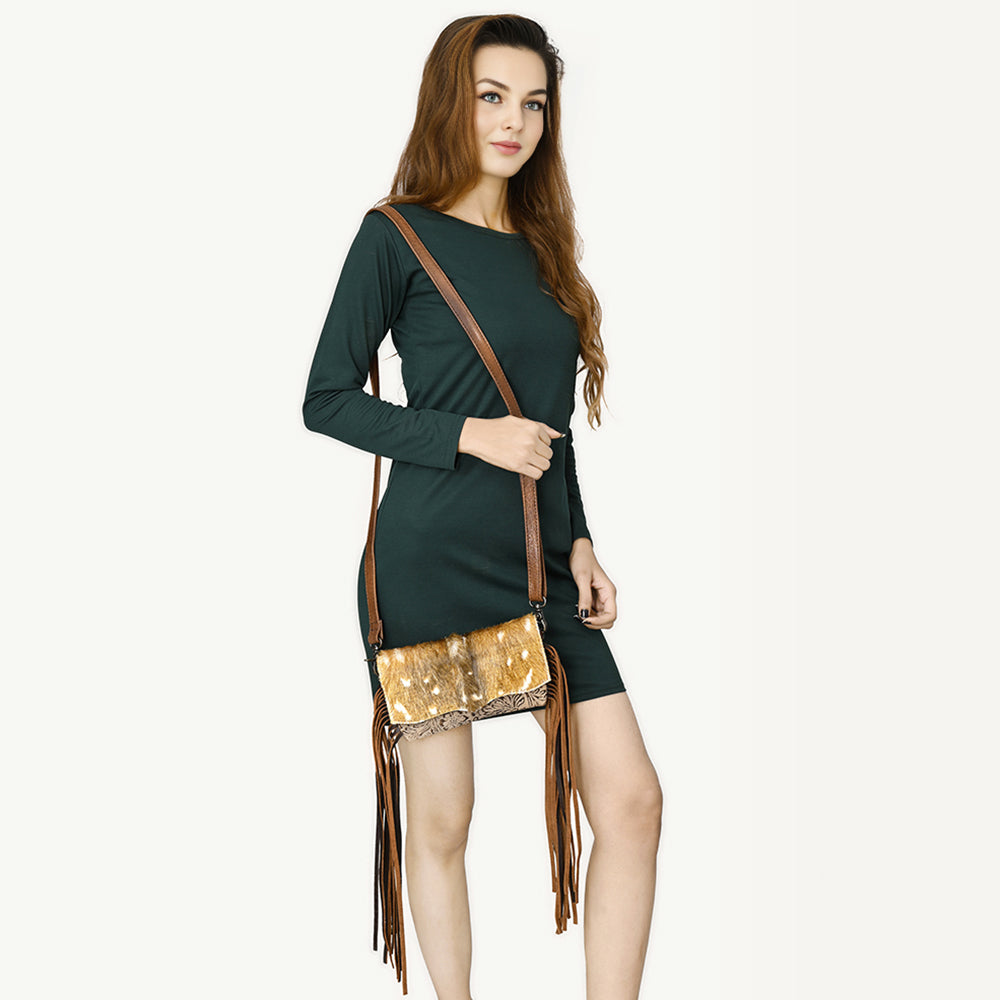 American Darling Hair-On Genuine Leather Crossbody Bag