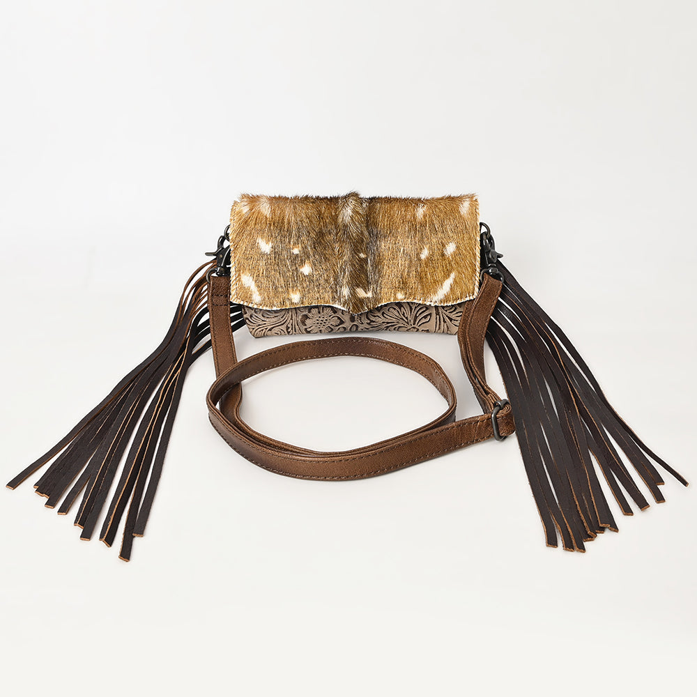 American Darling Hair-On Cowhide Genuine Leather Crossbody Bag – Western Fringe Design with Secure Storage – Premium Artisan Craftsmanship