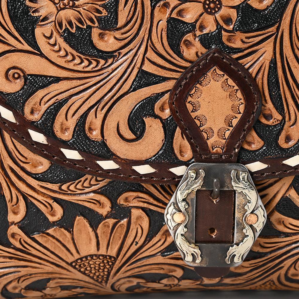 American Darling Hand-Tooled Genuine Leather Briefcase
