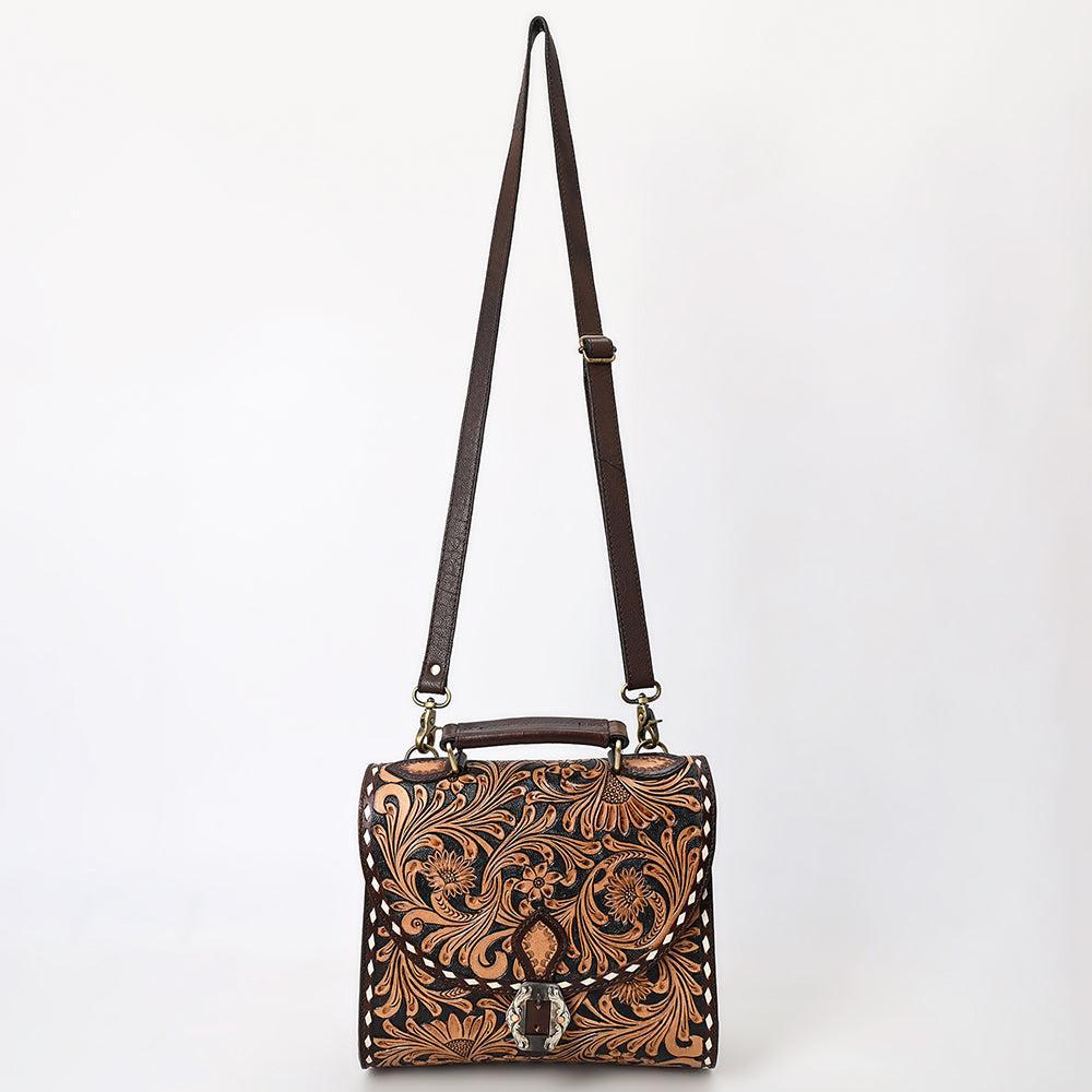 American Darling Hand-Tooled Genuine Leather Briefcase