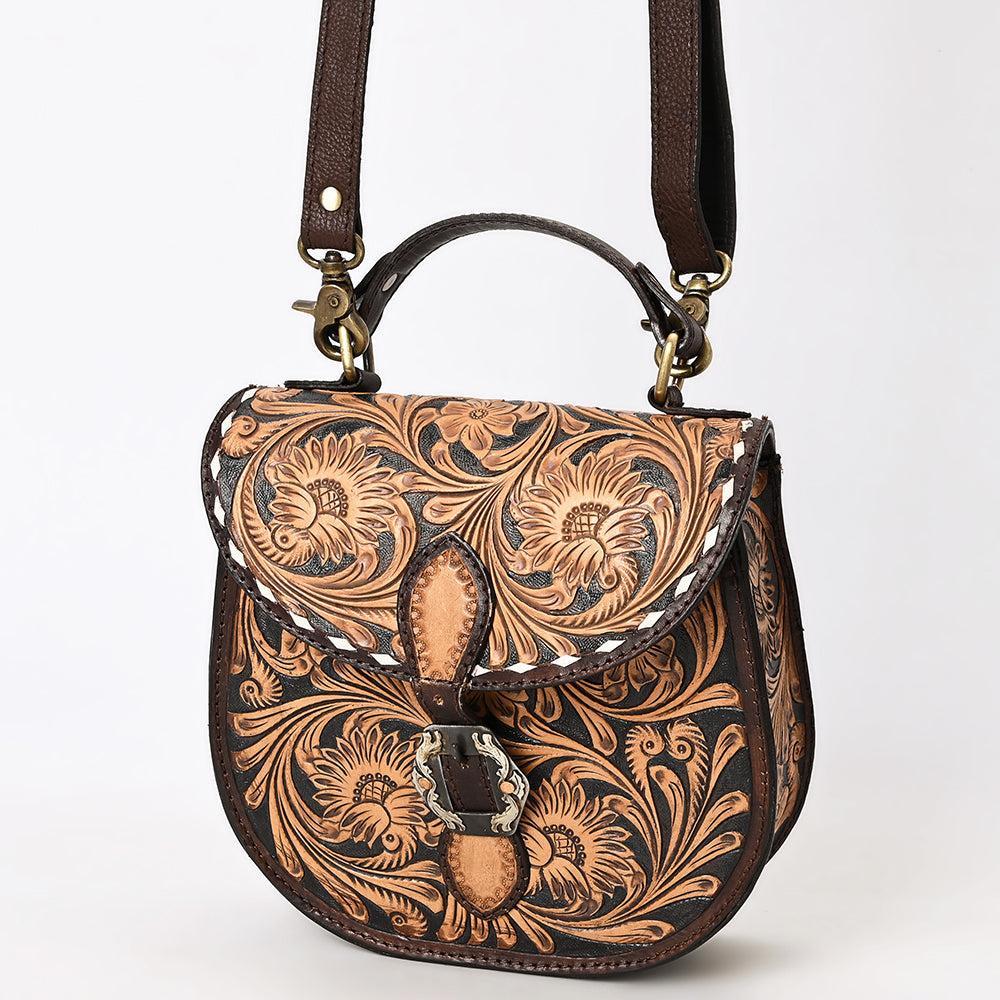 American Darling Hand-Tooled Genuine Leather Small Crossbody Bag