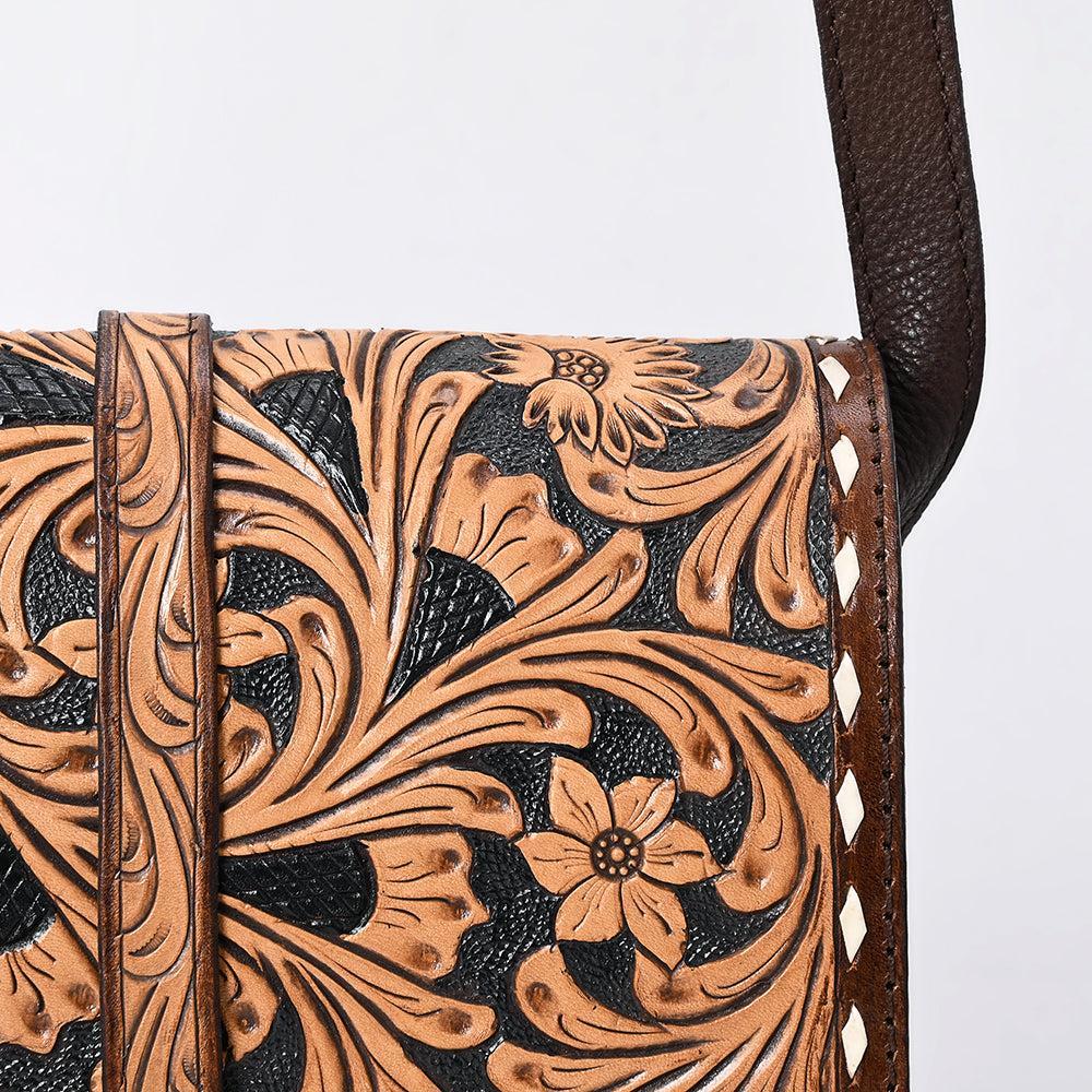 American Darling Hand-Tooled Genuine Leather Small Crossbody Bag