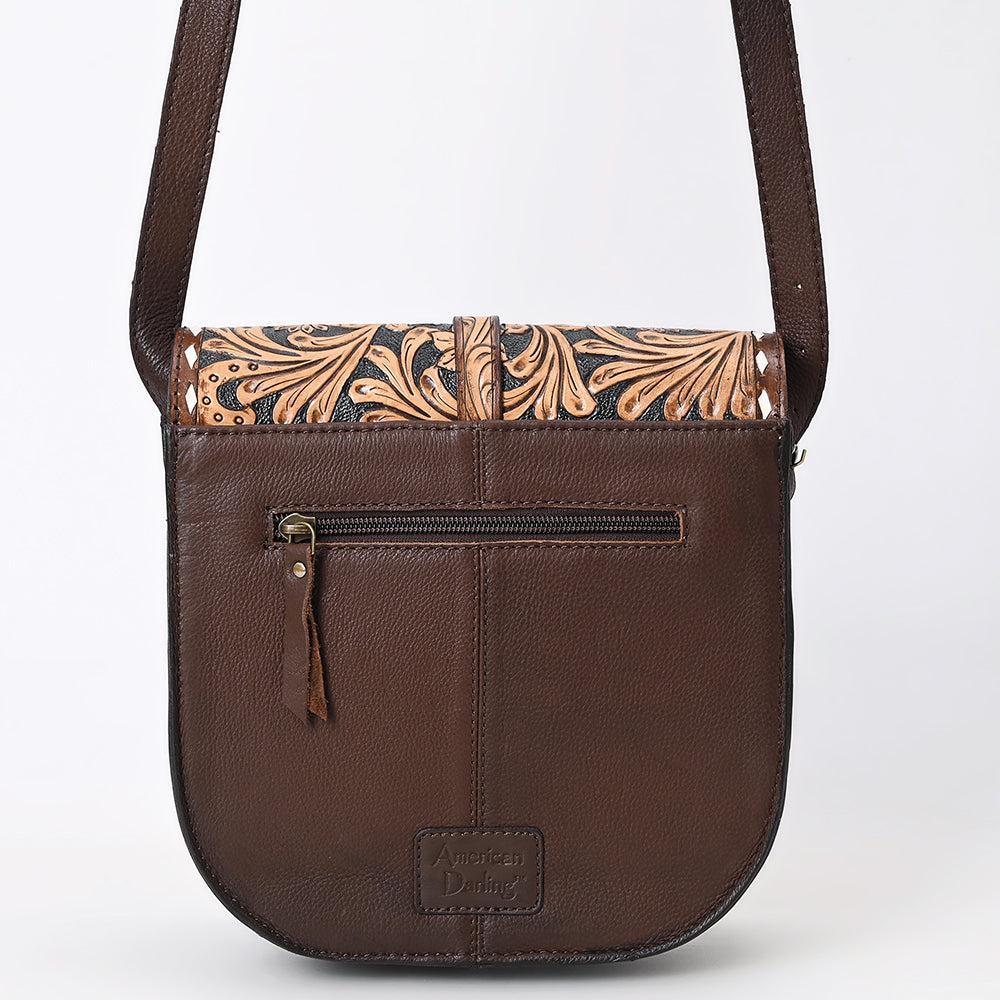 American Darling Hand-Tooled Genuine Leather Small Crossbody Bag