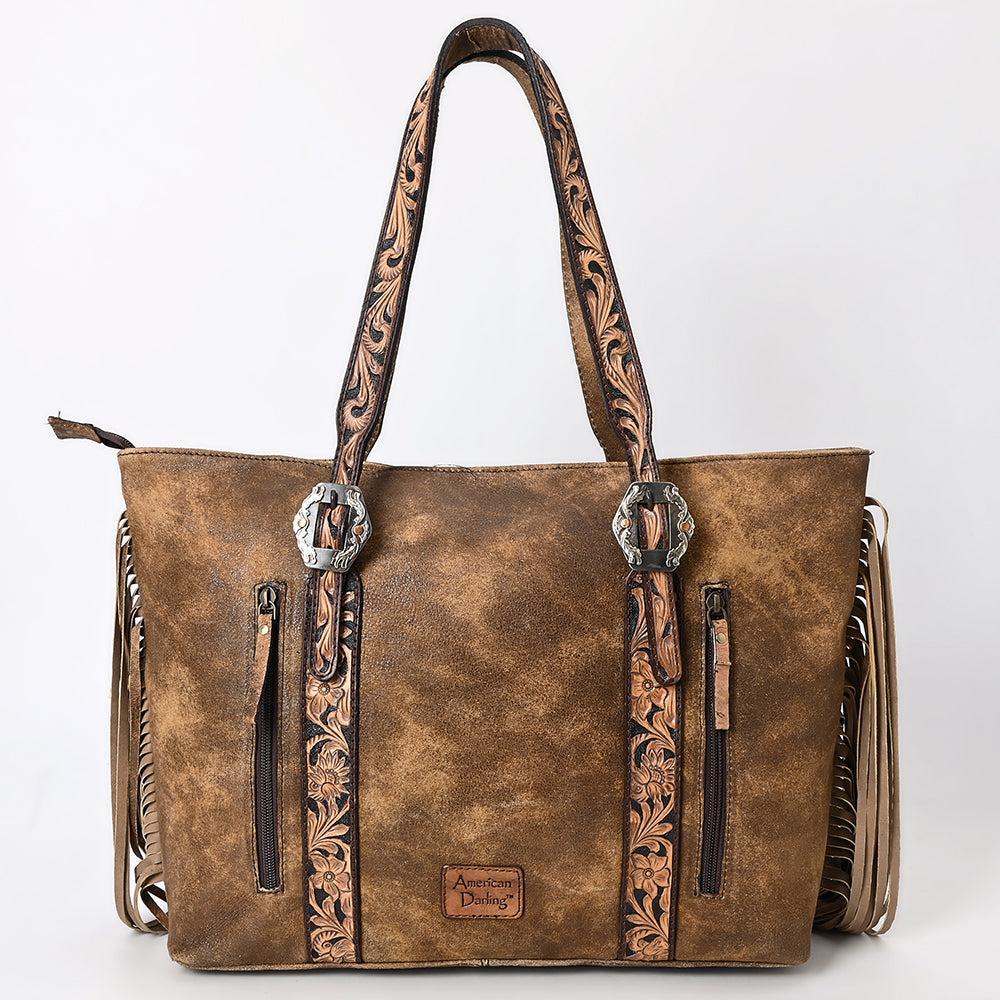 American Darling Hand-Tooled Genuine Leather Tote