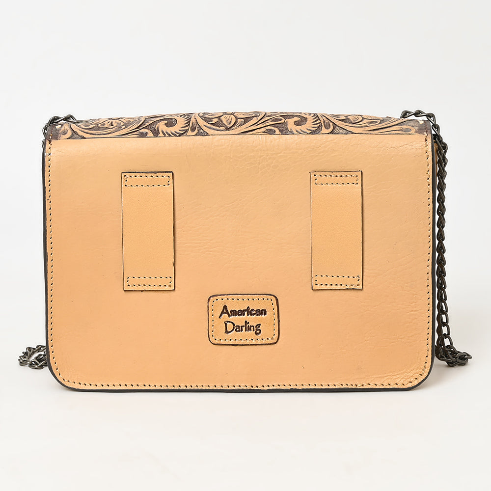American Darling Hand-Tooled Genuine Leather Small Crossbody Bag