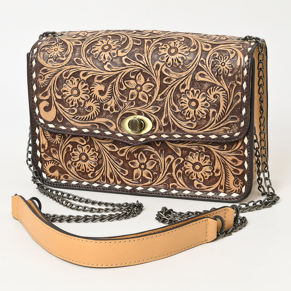 American Darling Hand-Tooled Genuine Leather Small Crossbody Bag