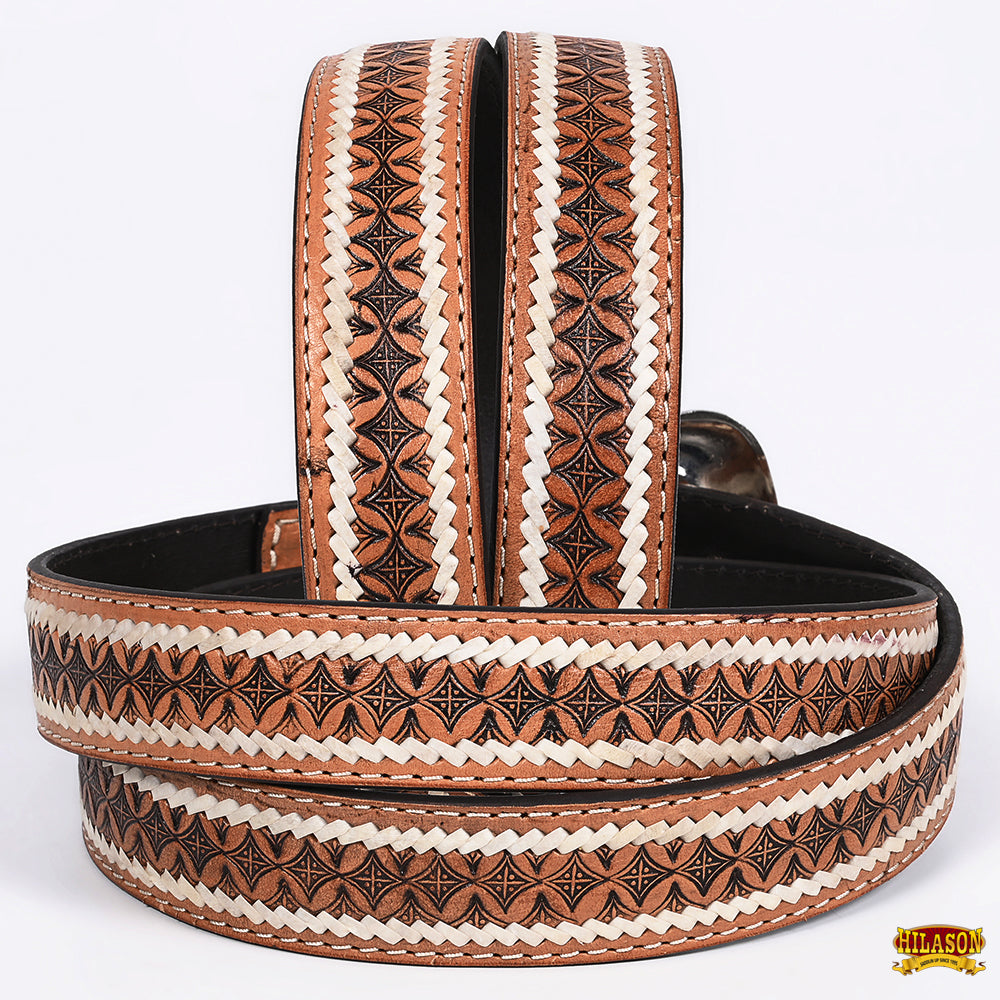 HILASON Western Genuine Leather Belt for Men Women Cowboy Cowgirl Handmade Unisex Full Grain Heavy Duty Engraved Buckle