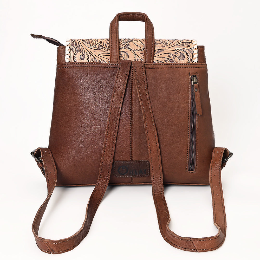 Ohlay Crossbody Hand Tooled Hair-On Genuine Leather