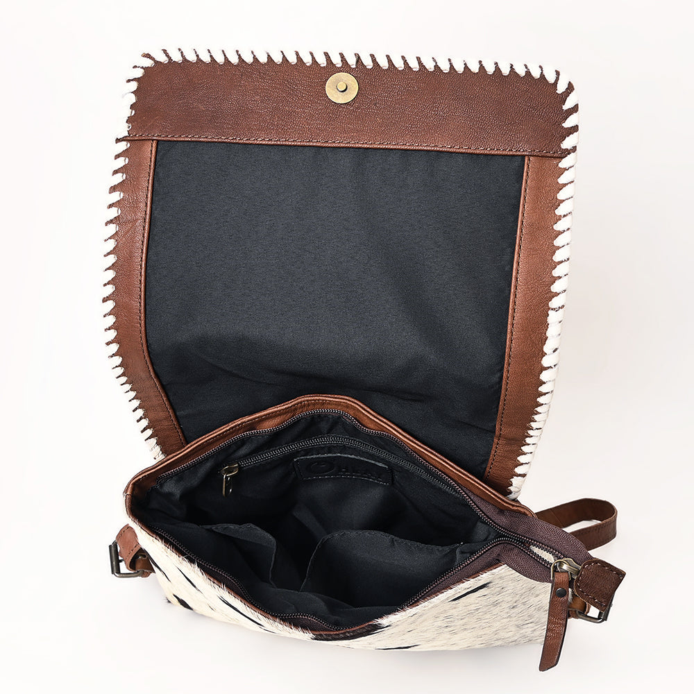 Ohlay Crossbody Hand Tooled Hair-On Genuine Leather