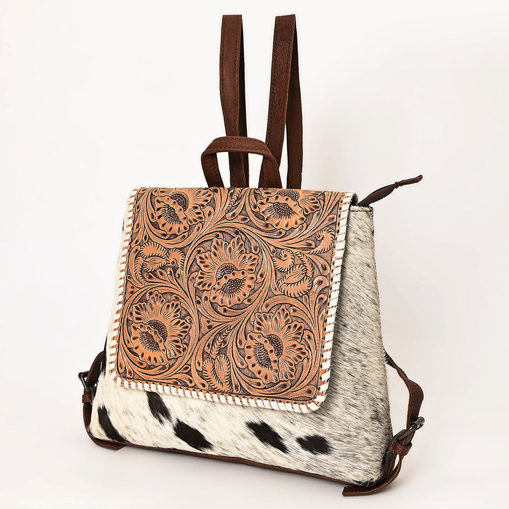 Ohlay Crossbody Hand Tooled Hair-On Genuine Leather