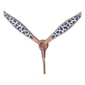 HILASON W. H. Leather Headstall & Breast Collar Set White Leopard –