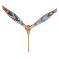 HILASON W. H. Leather Headstall & Breast Collar Set Turquoise Flame –