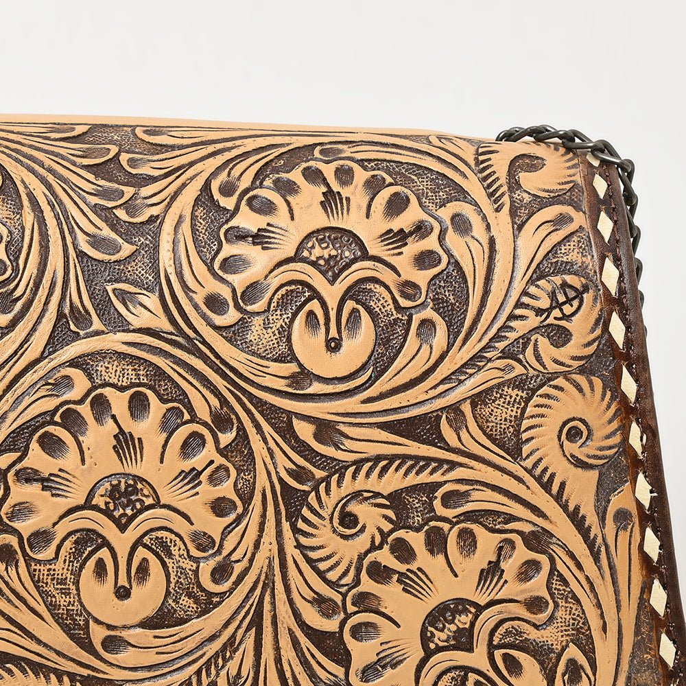 American Darling Hand-Tooled Genuine Leather Small Crossbody Bag