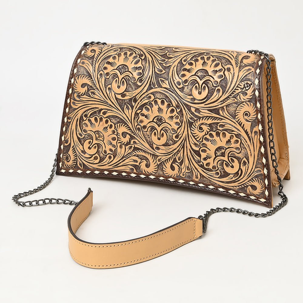 American Darling Hand-Tooled Genuine Leather Small Crossbody Bag