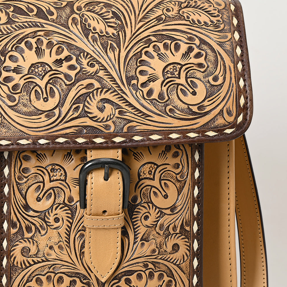 American Darling Hand-Tooled Genuine Leather Briefcase