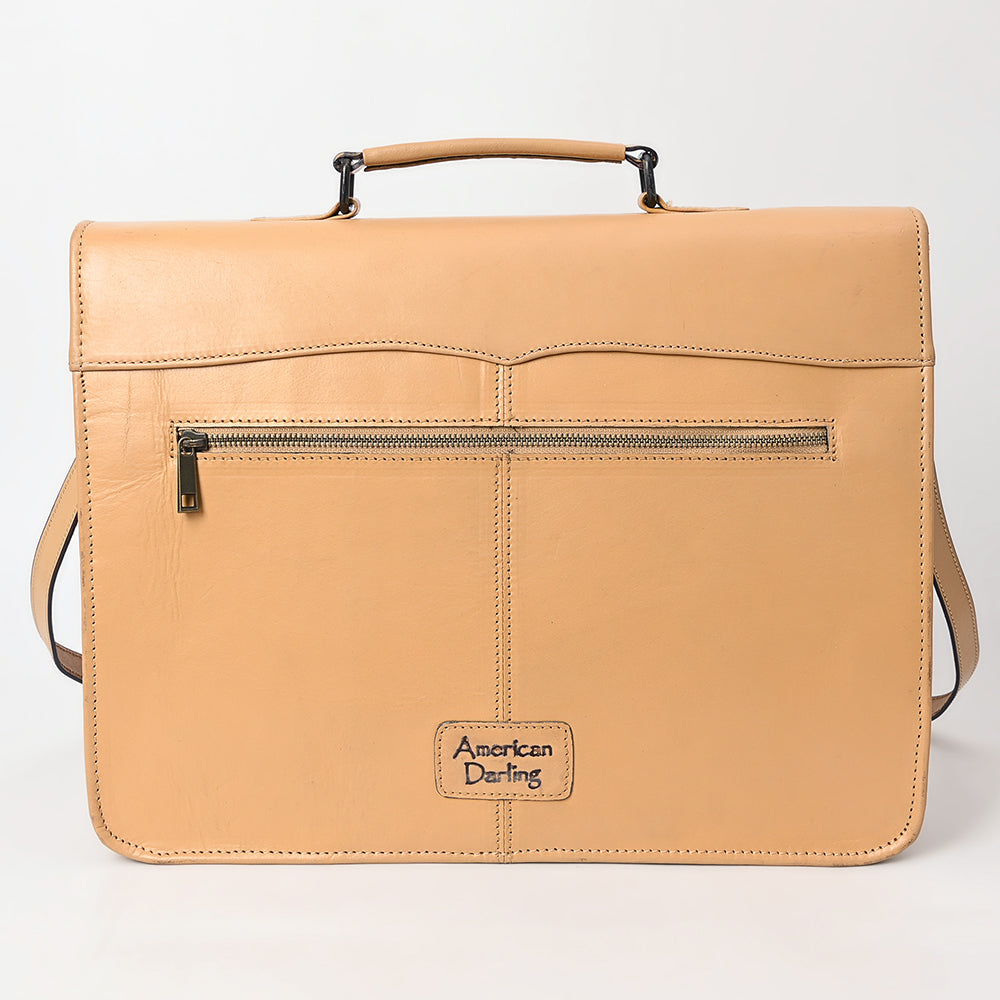 American Darling Hand-Tooled Genuine Leather Briefcase