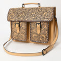 American Darling Hand-Tooled Genuine Leather Briefcase