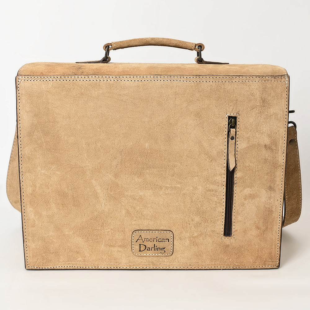 American Darling Hand-Tooled Genuine Leather Briefcase