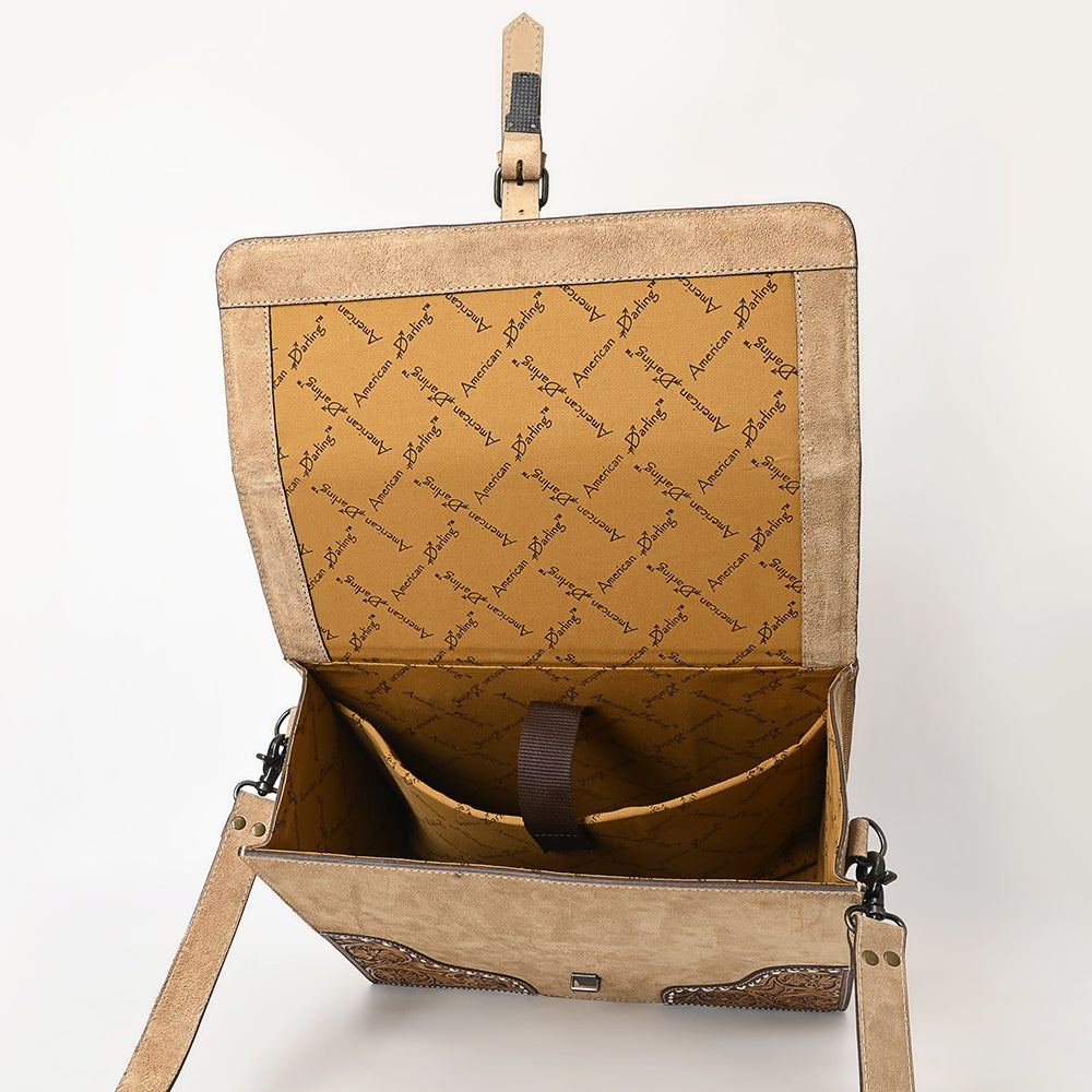 American Darling Hand-Tooled Genuine Leather Briefcase