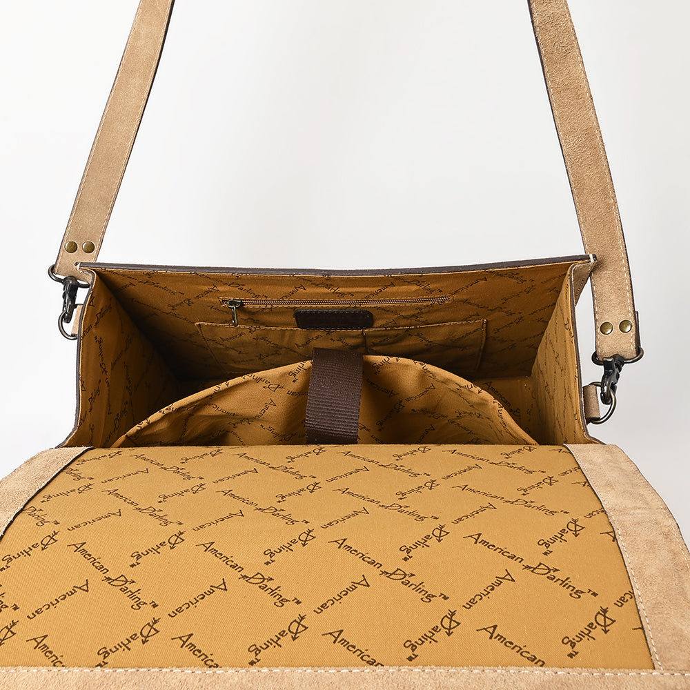 American Darling Hand-Tooled Genuine Leather Briefcase