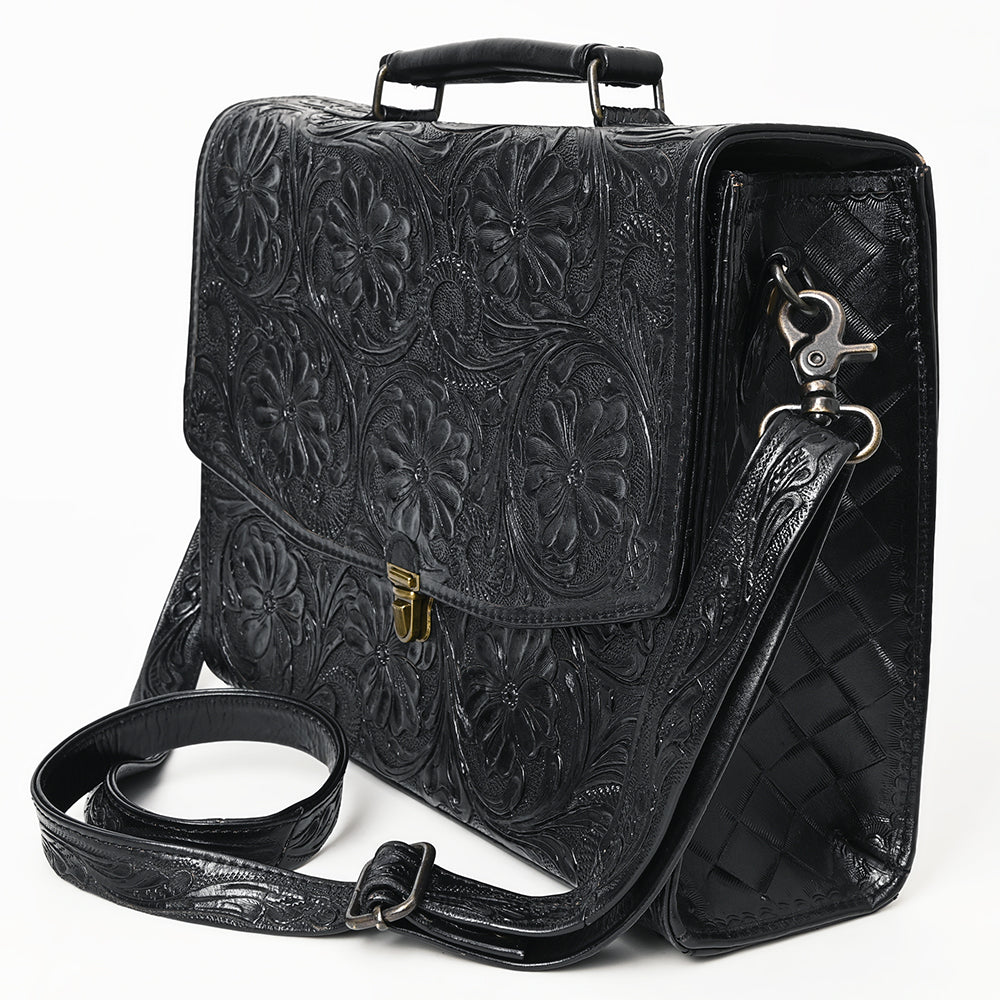 American Darling Briefcase Hand Tooled Genuine Leather