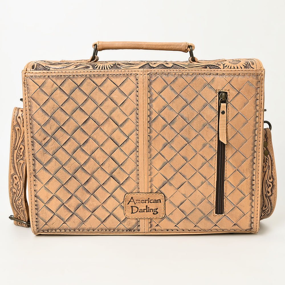 American Darling Briefcase Hand Tooled Genuine Leather