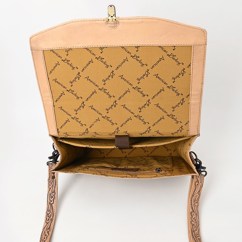 American Darling Briefcase Hand Tooled Genuine Leather