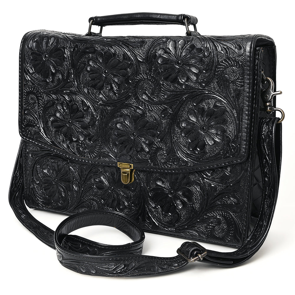 American Darling Briefcase Hand Tooled Genuine Leather