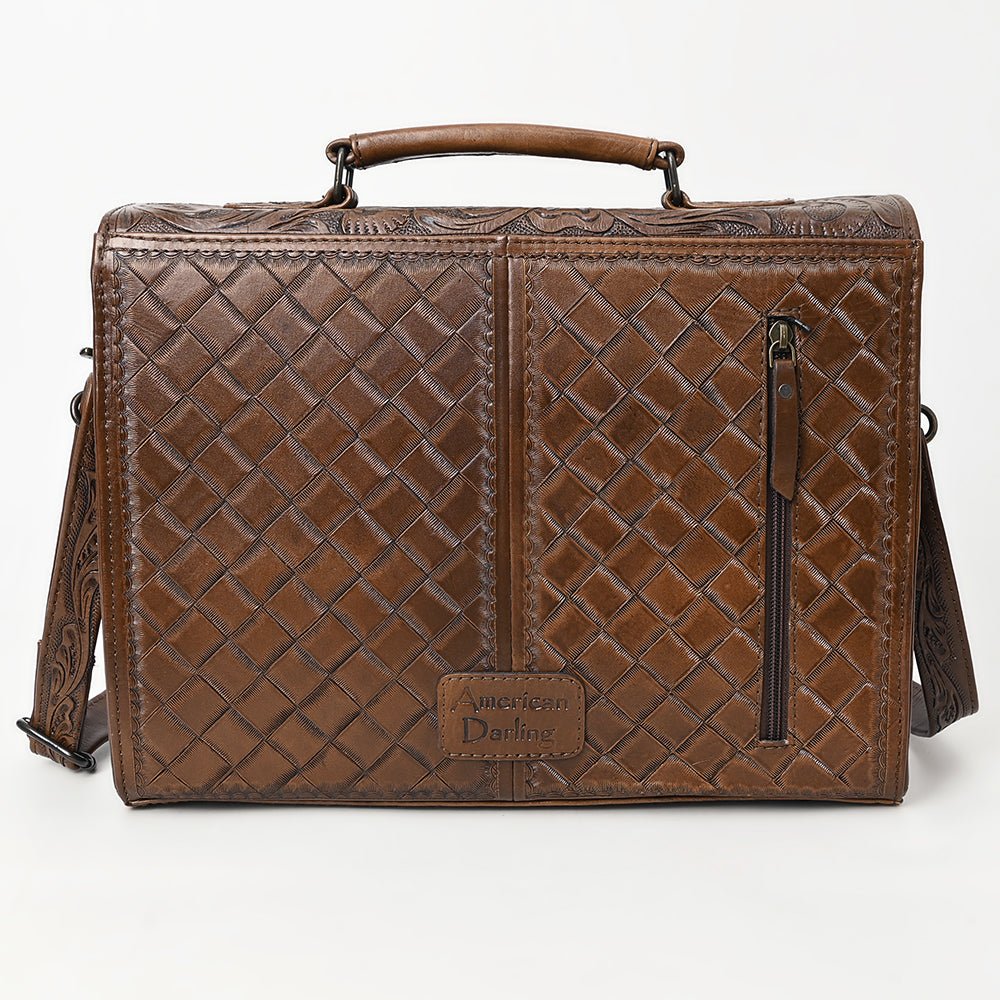 American Darling Briefcase Hand Tooled Genuine Leather