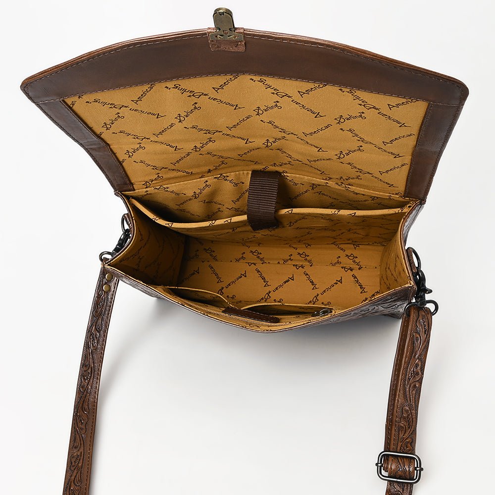 American Darling Briefcase Hand Tooled Genuine Leather