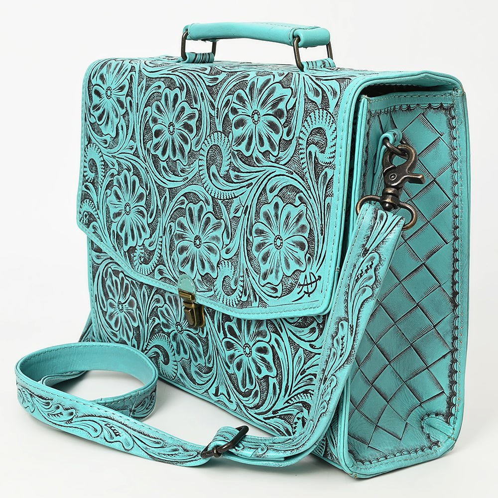 American Darling Briefcase Hand Tooled Genuine Leather
