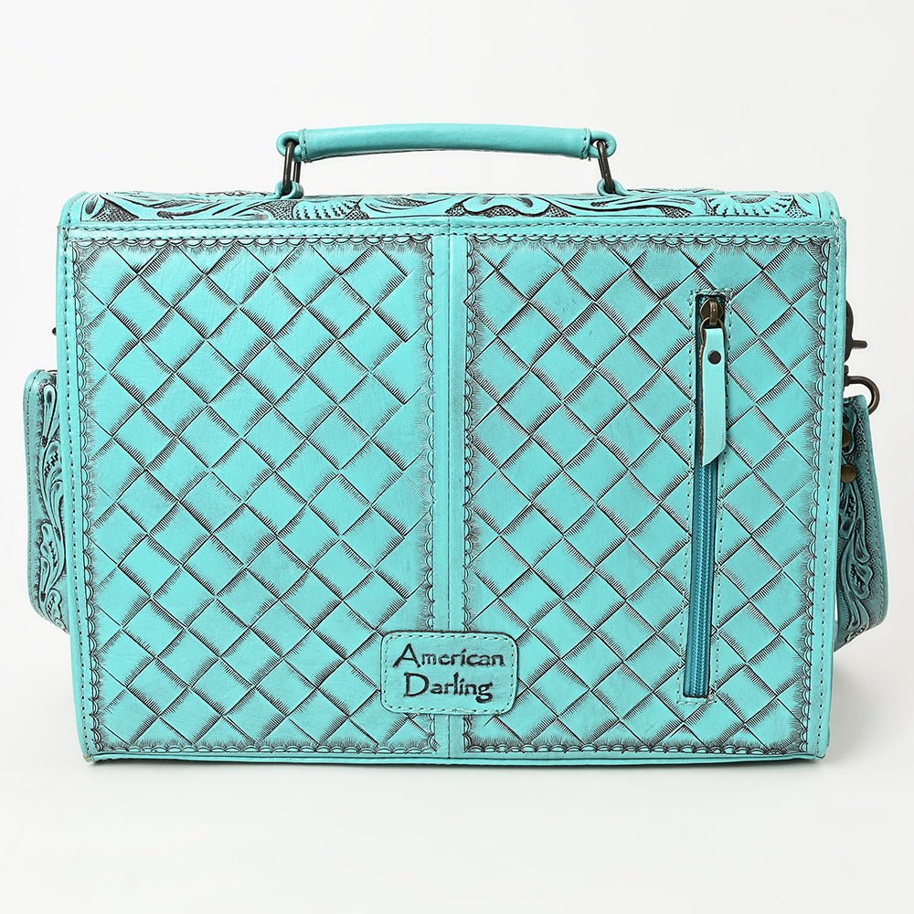 American Darling Briefcase Hand Tooled Genuine Leather