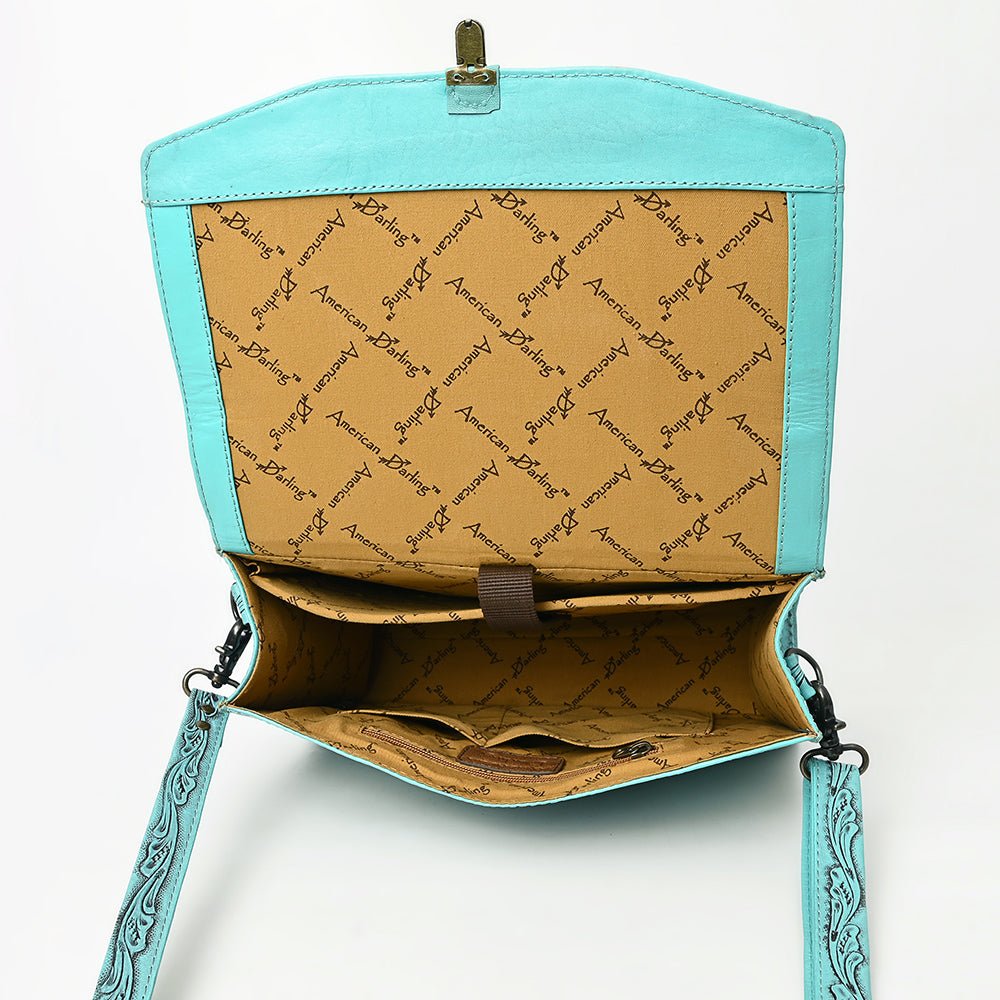 American Darling Briefcase Hand Tooled Genuine Leather