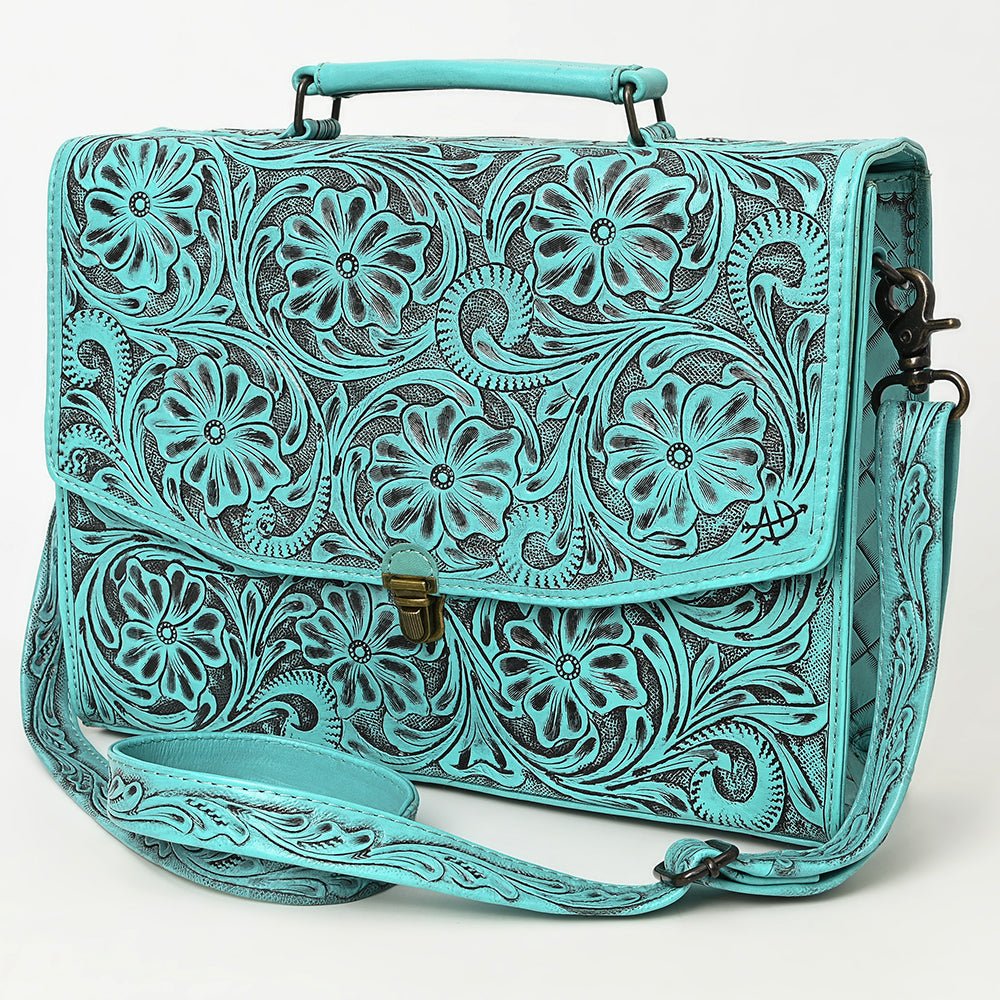 American Darling Briefcase Hand Tooled Genuine Leather
