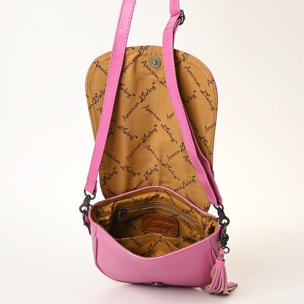 American Darling Hand-Tooled Genuine Leather Crossbody Bag