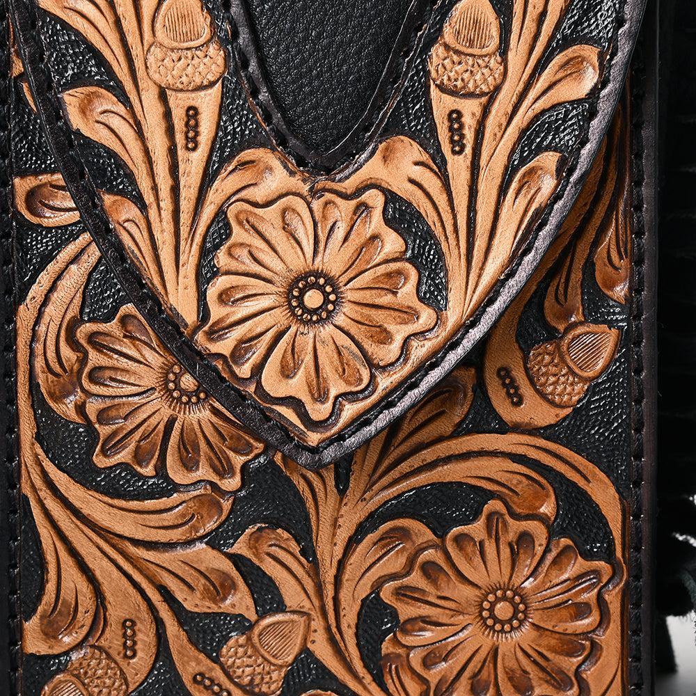American Darling Hand-Tooled Genuine Leather Crossbody Bag