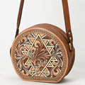 American Darling Hand-Tooled Genuine Leather Canteen Bag