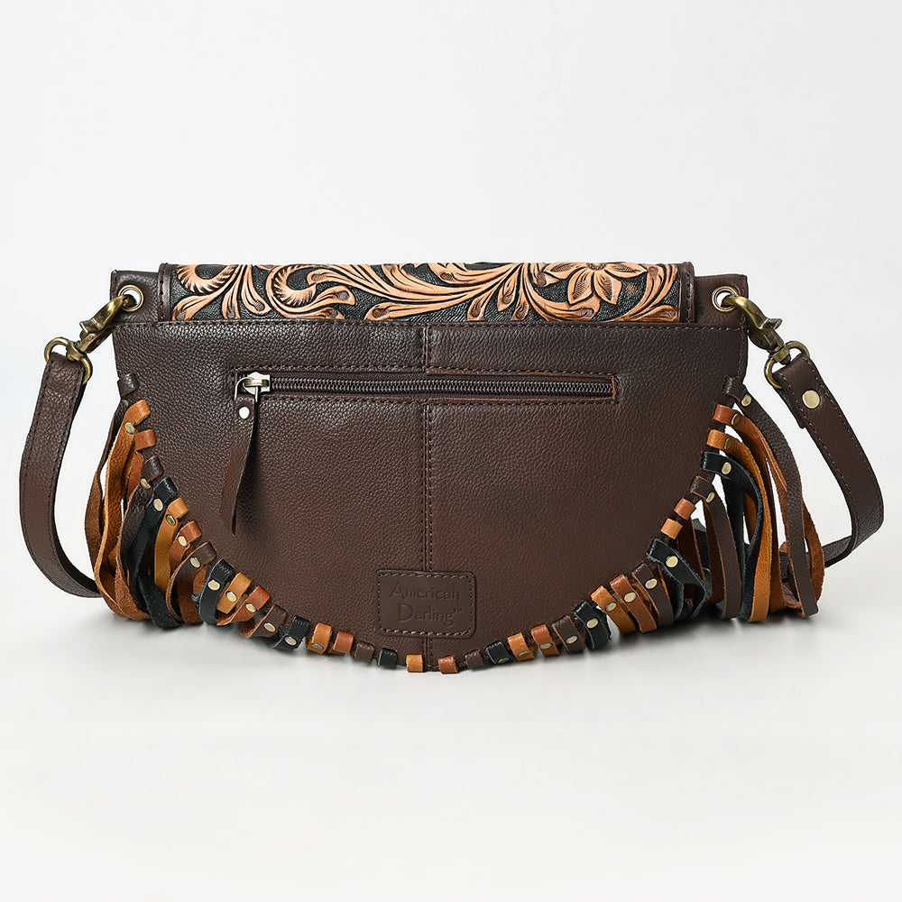 American Darling Hand-Tooled Genuine Leather Small Crossbody Bag