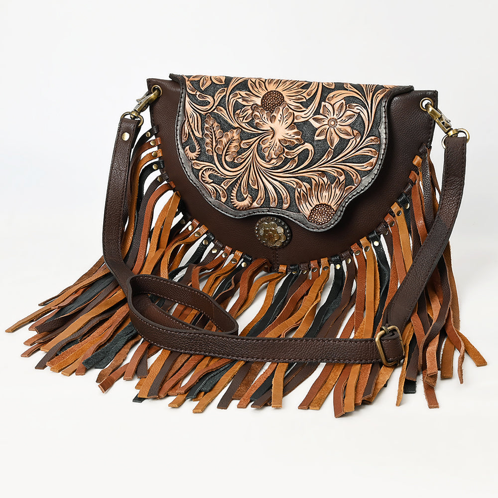 American Darling Hand-Tooled Genuine Leather Small Crossbody Bag