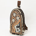 American Darling Hand-Tooled Hair-On Genuine Leather Sling Bag