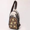 American Darling Hand-Tooled Hair-On Genuine Leather Sling Bag