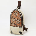 American Darling Hand-Tooled Hair-On Genuine Leather Sling Bag